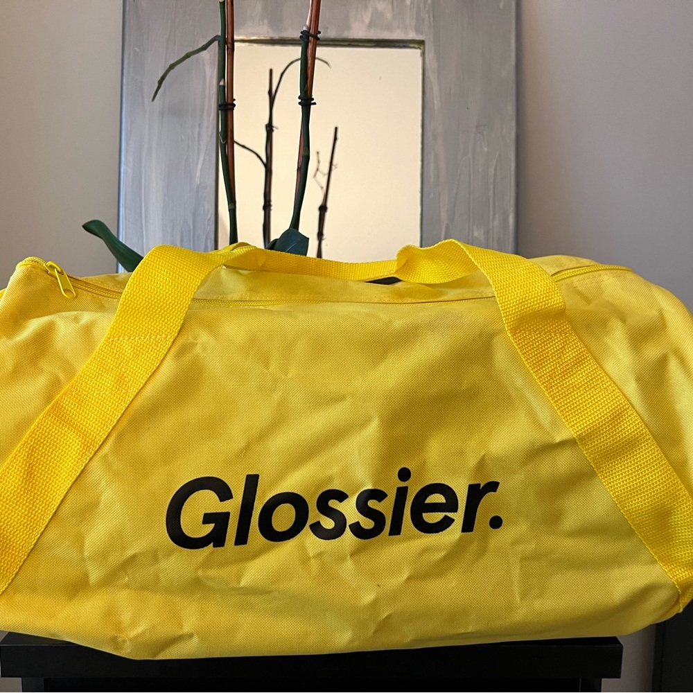Glossier duffel bag never used!